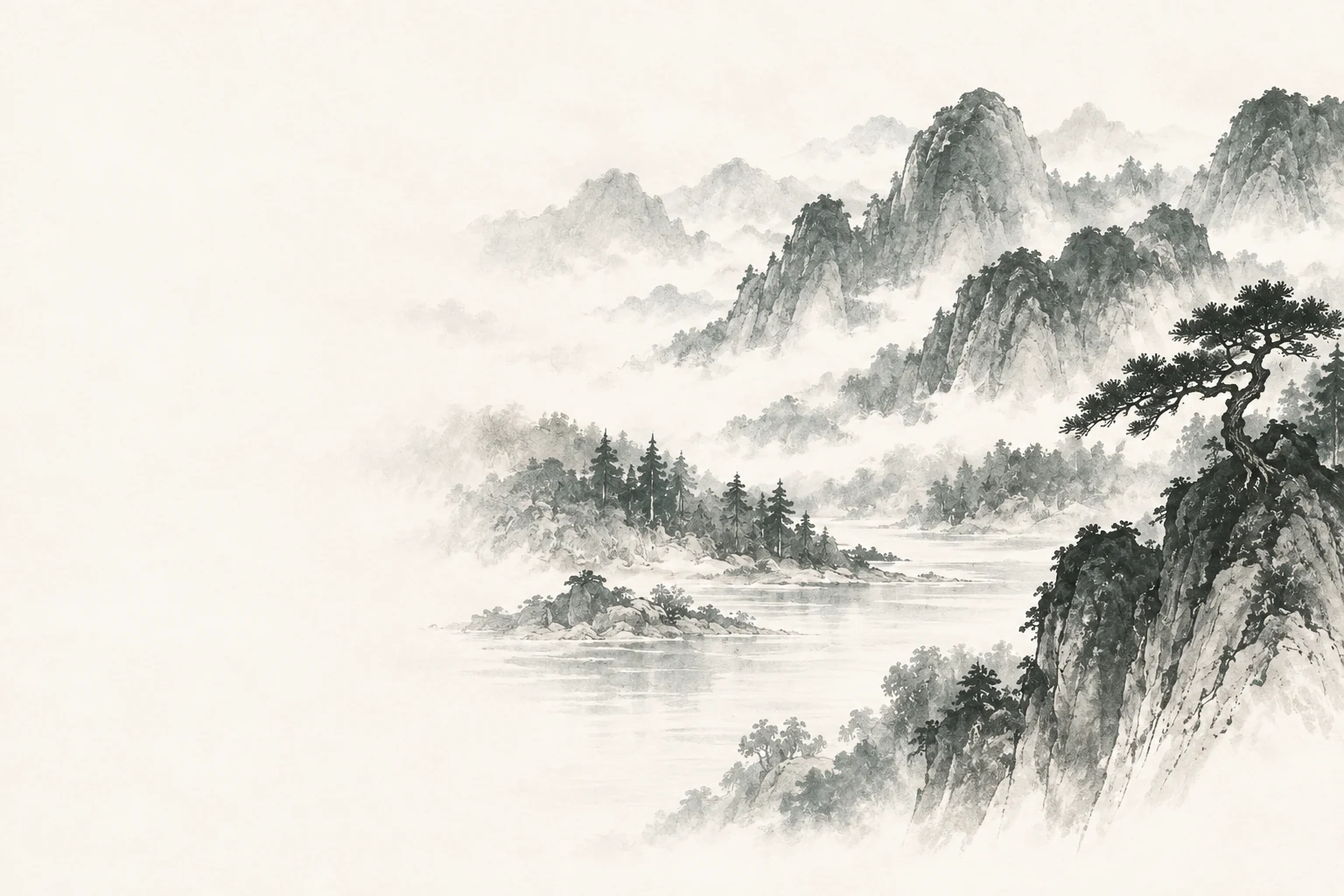 水墨山景装饰